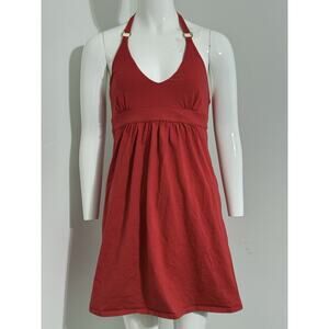 Victoria's Secret Moda Summer Beach Halter Dress Size S Built-In Bra Top Red Y2K